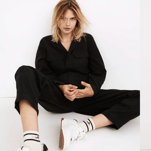 Madewell Signature Coverall Jumpsuit Black XL - Picture 1 of 8
